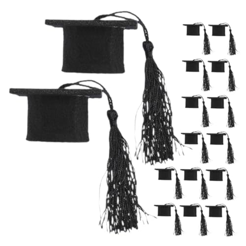 HOMOCONO Stück Mini Abschluss Hüte mit Quaste Teiliges für Partydekoration DIY Cupcake Topper und Flaschenverschlüsse für Abschlussfeiern Festliche Anlässe und Kreative Bastelprojekte von HOMOCONO