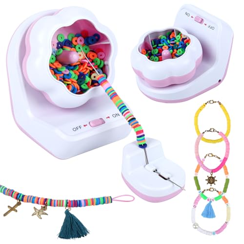 HOMREALM Elektrischer Perlen-Spinner, Tonperlen-Spinner zur Schmuckherstellung, Armbandhersteller für Freundschaftsarmbänder, Armbandherstellungs-Set, unverzichtbar, Geschenk für Mädchen 8–12 HOMREALM Elektrischer Perlen-Spinner, Tonperlen-Spinner zur Schmuckherstellung, Armbandhersteller für Freundschaftsarmbänder, Armbandherstellungs-Set, unverzichtbar, Geschenk für Mädchen 8–12 von HOMREALM
