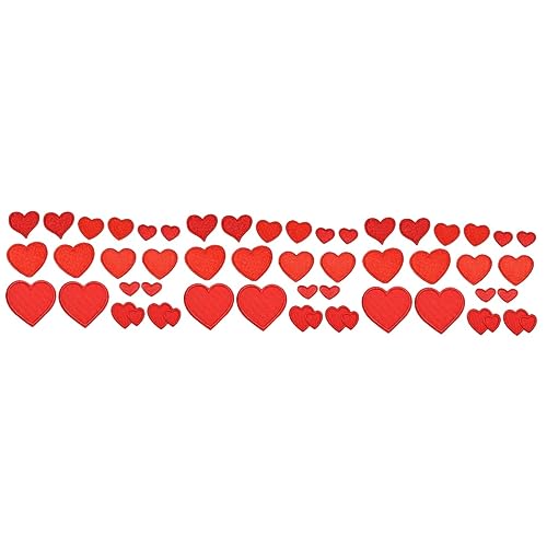 3 Sätze Teiliges Rote Herz Aufbügel Patches Bestickte Applikationen Für Kleidung Rucksäcke Und Jeans Dekorative Flicken Für Diy Projekte Langlebig 16 Stück * 3 von HOMSFOU