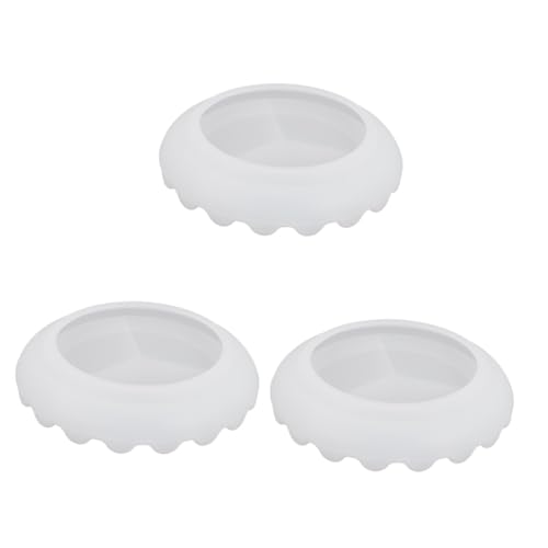 3 Stck. Diy Silikonform Epoxidharz Gießform für Spiegelplatten Runde Flache Silikonform für Bastelprojekte Weiß und Wiederverwendbar von HOMSFOU
