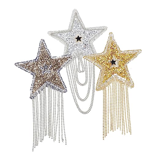 4 Sätze Glitzernde Patches Mit Quasten Austauschbare Aufnäher Für Kleidung Taschen Und Diy Projekte Dekorative Accessoires Für Kinderbekleidung 3 Stücke * 4 von HOMSFOU