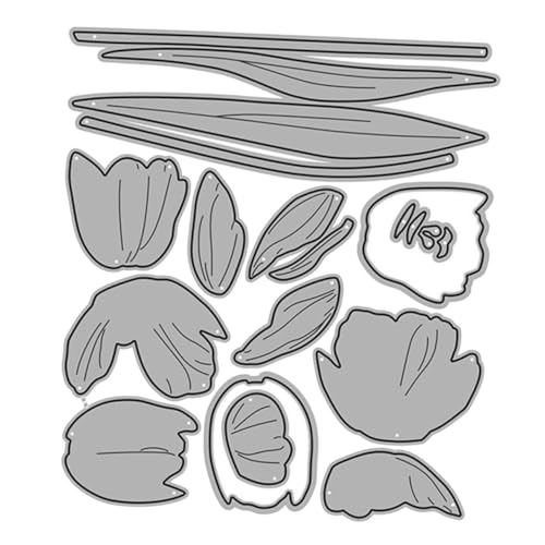HOMSFOU 1 Blatt Stanzform Tulpenblumenblatt Design für Diy Scrapbooking Kartenherstellung Albumdekoration Hochwertige und Langlebige Stanzschablone von HOMSFOU