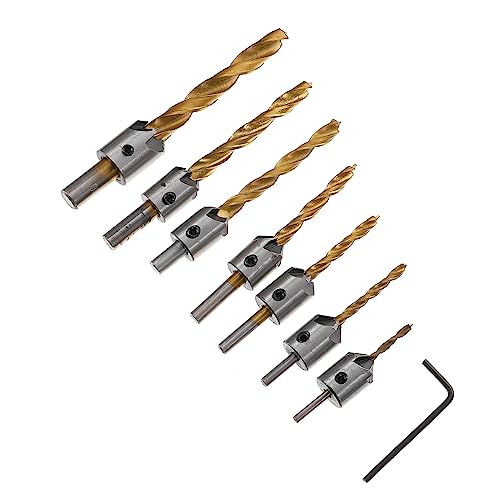 HOMSFOU 1 Fendering -Bohrer -Bit -Set Lochbohrer Fasenbohrer schlagbohrer schlagbohrschrauber schrauböse hand bohrer bohrmaschine Holz Bohrkork Senkbohrer Stahl mit hohem Kohlenstoffgehalt von HOMSFOU
