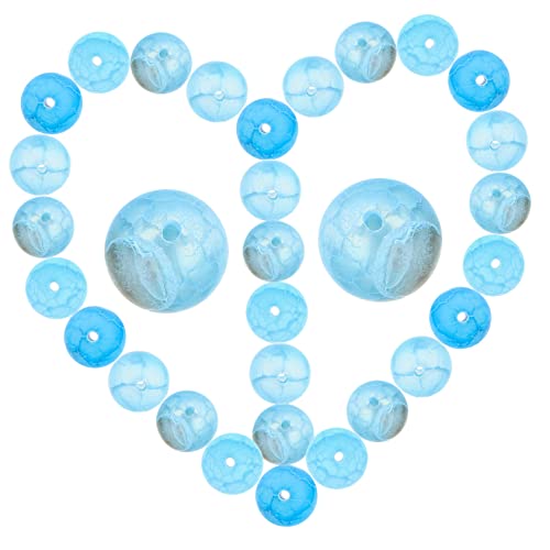 HOMSFOU 1 Frostierte Achat -spärliche Perlen Spacer Herstellung Halskette lose Perlen aus Naturstein lose DIY-Perlen basteln Schmuckperlen Lose Achatperlen Stein Achat Blau von HOMSFOU