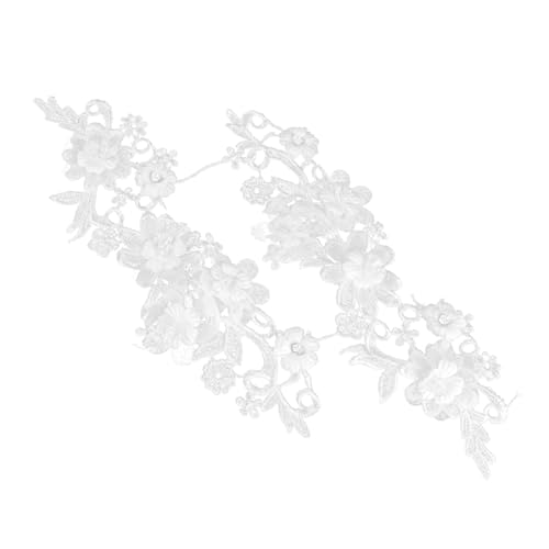 HOMSFOU 1 Paar Diy Spitzenband für Hochzeiten und Bastelprojekte Handgefertigte Blumenapplikationen Hochwertigem Langlebigem Material Reinem Weiß für Gartenarbeit von HOMSFOU