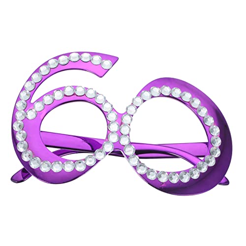 HOMSFOU 1 Paar Geburtstagsbrille Alles Zum Geburtstag-brille Brillengestell Mit Strasssteinen Brillen Für Die Party 60 Neuartige Brillen-foto-requisiten Bohren Plastik Gläser Violett HOMSFOU 1 Paar Geburtstagsbrille Alles Zum Geburtstag-brille Brillengestell Mit Strasssteinen Brillen Für Die Party 60 Neuartige Brillen-foto-requisiten Bohren Plastik Gläser Violett von HOMSFOU