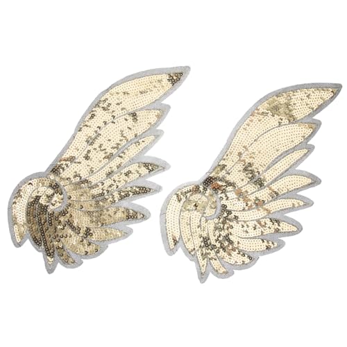 HOMSFOU 1 Paar Goldene Perlen Bestickte Flügel Cosplay Engel Zum Aufnähen Applikation Für Erwachsene Partys Frauen Bestickte Bling Flügel Für Kostüme Kleidungsstück Applikation HOMSFOU 1 Paar Goldene Perlen Bestickte Flügel Cosplay Engel Zum Aufnähen Applikation Für Erwachsene Partys Frauen Bestickte Bling Flügel Für Kostüme Kleidungsstück Applikation von HOMSFOU