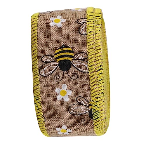 HOMSFOU 1 Rolle Bienenmuster Geschenkband Yards Rolliertes DIY Dekorationsband für Bastelprojekte und Geschenkverpackungen Hochwertiges Reißfestes Satinband für Frühling und Sommer von HOMSFOU