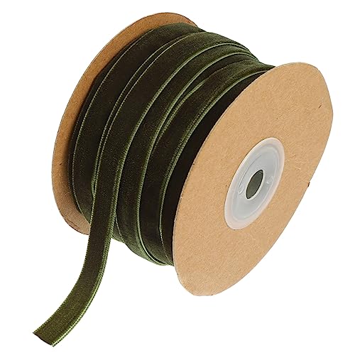 HOMSFOU 1 Rolle Breites Einseitiges Samtiges Geschenkband Grün Yards Vielseitiges Diy Dekoband für Geschenkverpackung Bastelprojekte und Festliche Dekoration von HOMSFOU