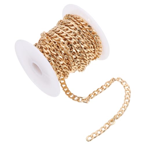HOMSFOU 1 Rolle Edelstahlkettenkettenglieder Silberne Halskettenkette Für Schlüssel Silberkette Diy-ketten Kette Zur Schmuckherstellung Schmuckkette Aus Edelstahl Rostfreier Stahl Golden HOMSFOU 1 Rolle Edelstahlkettenkettenglieder Silberne Halskettenkette Für Schlüssel Silberkette Diy-ketten Kette Zur Schmuckherstellung Schmuckkette Aus Edelstahl Rostfreier Stahl Golden von HOMSFOU