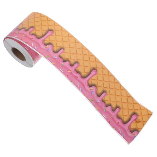 HOMSFOU 1 Rolle Eiscreme Aufkleber für Klassenzimmer Selbstklebende Tafelborder Dekoration für Partys Spielräume und Kindergärten Einfach Zuschneidbar und Praktisch von HOMSFOU