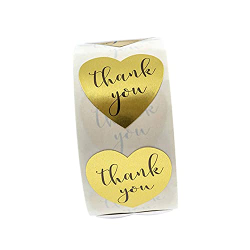 HOMSFOU 1 Rolle Goldene Herzform Dankeschön Sticker mit Selbstklebenden Etiketten für Backwaren Partys und Festivals Dekorieren von Candy Bags und Notizbüchern HOMSFOU 1 Rolle Goldene Herzform Dankeschön Sticker mit Selbstklebenden Etiketten für Backwaren Partys und Festivals Dekorieren von Candy Bags und Notizbüchern von HOMSFOU