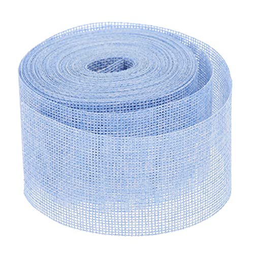HOMSFOU 1 Rolle Gurtbandimitat Aus Leinen Kariertes Band Chiffon Dekoration Bunte Bänder Festival-partyband Sackleinenband Schleife Bänder Zum Verpacken Blumenband Stoff Betäuben Blue von HOMSFOU