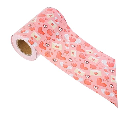 HOMSFOU 1 Rolle Herz-rahmen-aufkleber Aus Pinnwand Dekoration Sammelalbum Geschenkaufkleber Aufkleber Für Bulletin-ränder Valentinstag Aufkleber Bordranddekoration Rosa Papier von HOMSFOU