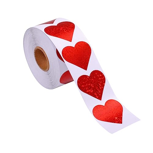 HOMSFOU 1 Rolle Herzförmige Selbstklebende Etiketten Valentinstag Aufkleber für Scrapbooking Geschenkanhänger und Hochzeitsfeiern Romantische Deko für Kreative Projekte von HOMSFOU