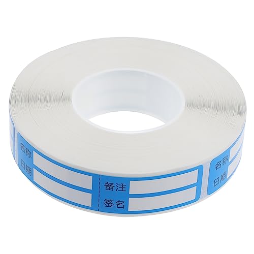 HOMSFOU 1 Rolle Katheteretikett Aufkleber ziehen um Klebeetiketten wasserfeste Etikettenaufkleber leere Aufkleber groß Weiß entfernbare Etiketten Aufkleber Beschriftungen Papier Blau von HOMSFOU