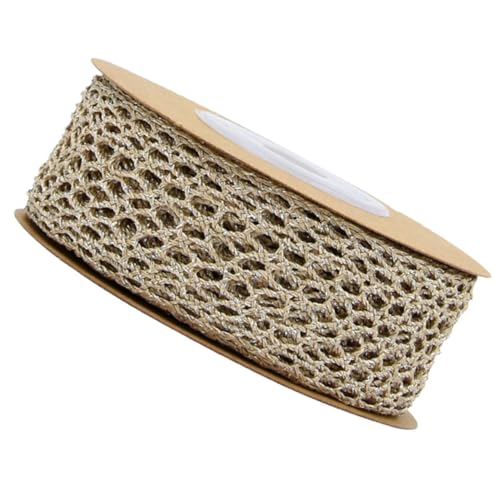 HOMSFOU 1 Rolle Khaki Hollow Mesh Ribbon Polyester mit Silberfaden Yards für Diy Bastelarbeiten Hochzeitsdekoration und Geschenkbänder HOMSFOU 1 Rolle Khaki Hollow Mesh Ribbon Polyester mit Silberfaden Yards für Diy Bastelarbeiten Hochzeitsdekoration und Geschenkbänder von HOMSFOU