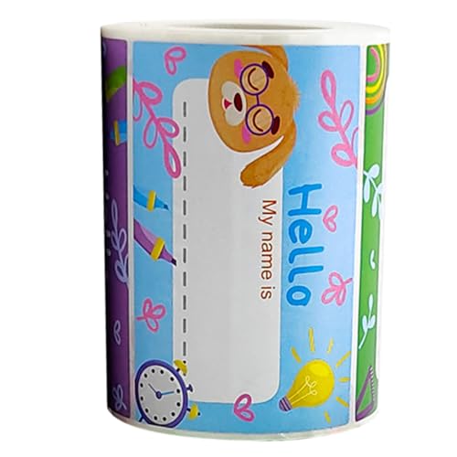 HOMSFOU 1 Rolle Klebende Namensetiketten für Schüler mit Cartoon Tieren Selbstklebende Aufkleber Beschriften von Schulmaterialien und Aufbewahrungsbehältern HOMSFOU 1 Rolle Klebende Namensetiketten für Schüler mit Cartoon Tieren Selbstklebende Aufkleber Beschriften von Schulmaterialien und Aufbewahrungsbehältern von HOMSFOU