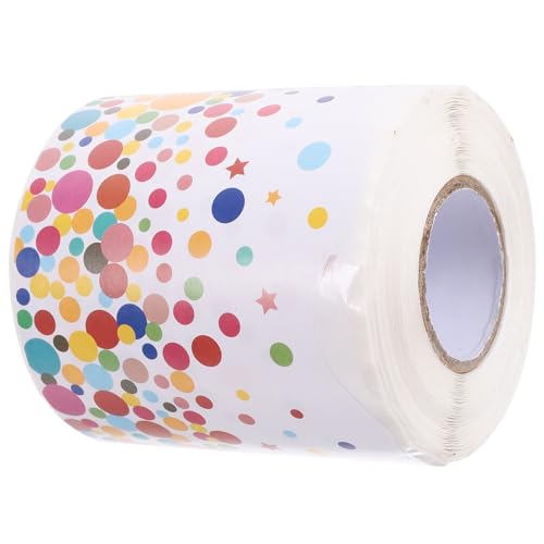 HOMSFOU 1 Rolle Konfetti Randbesatz Pinnwand Ränder Dekoration Pastellpunkte Klassenzimmer Abnehmbares Zahlenpapier Bunte Streifen Randaufkleber Randaufkleber von HOMSFOU