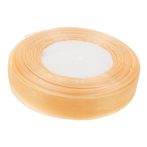 HOMSFOU 1 Rolle Multifunktions-Geschenkband Hochzeit Wickelband dünnes Band Schleife weißes Band verschleißfestes Bastelband gestaltetes Geschenkband Chiffon Golden von HOMSFOU