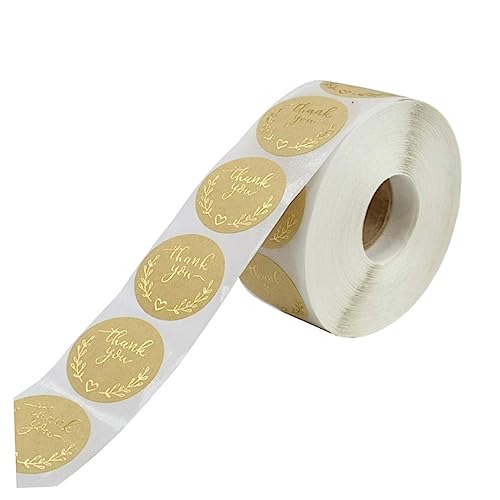 HOMSFOU 1 Rolle Olivenzweig Thank You Aufkleber Kunterbunte Etiketten für Feiertage und Veranstaltungen Selbstklebend aus Hochwertigem Kraftpapier für Weihnachten Thanksgiving und Partys von HOMSFOU