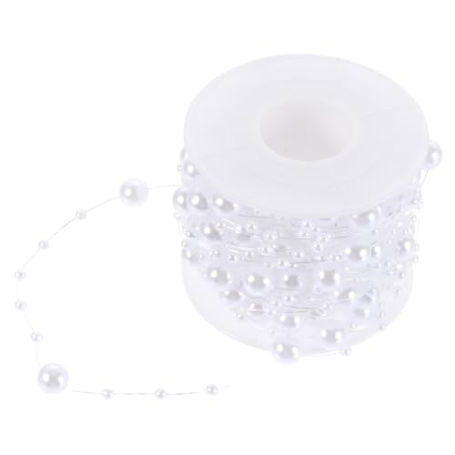 HOMSFOU 1 Rolle Perlenkette Künstliche Perlen Schnur für DIY Schmuck Dekorationskette für Hochzeiten Partys und Bastelarbeiten Vielseitig Einsetzbar und Leicht zu Handhaben von HOMSFOU