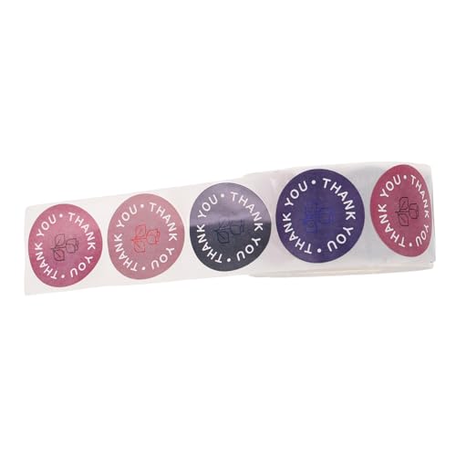 HOMSFOU 1 Rolle Runde Rosen Dankesaufkleber für Verpackungen Selbstklebende Etiketten für Hochzeiten Feiern und Vielseitig Einsetzbar und Elegant Gestaltet von HOMSFOU