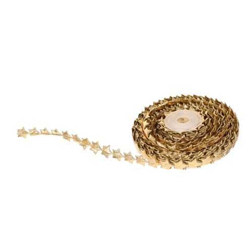 HOMSFOU 1 Rolle Sternband Bänder für Handwerk Hochzeitsbandbesatz Sternförmige Bänder Feiertagsbandbesatz Band zum Verpacken Urlaubsfeierband Schleife Golden von HOMSFOU