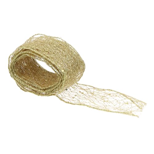 HOMSFOU 1 Rolle Weihnachtsband bastelideen bastelmaterial Weihnachtsdeko Geschenkbänder weihnachtsgeschenke Nähband Bling Wrap zum Basteln Zierleiste zum Nähen Hochzeitsband Schnur Golden HOMSFOU 1 Rolle Weihnachtsband bastelideen bastelmaterial Weihnachtsdeko Geschenkbänder weihnachtsgeschenke Nähband Bling Wrap zum Basteln Zierleiste zum Nähen Hochzeitsband Schnur Golden von HOMSFOU