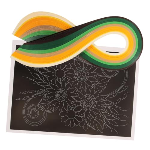 HOMSFOU 1 Satz Abgeleitetes Papiermaterialpaket Lieferungen für Bausatz Dekoration Handwerk Origami-Papier dartscheibe Quilling-Streifen zum Basteln bunter Blumen DIY-Material von HOMSFOU