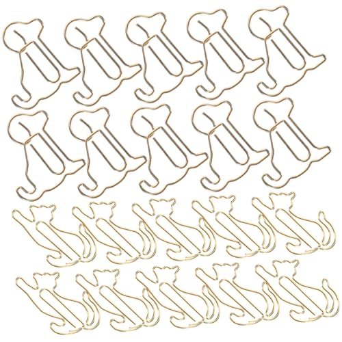 HOMSFOU 1 Satz Adorable Tier Büroklammern Hunde Katzen Kreative und Praktische Papierclips für Notizen Fotos und Dateien Langlebig und für Büro und Zuhause von HOMSFOU
