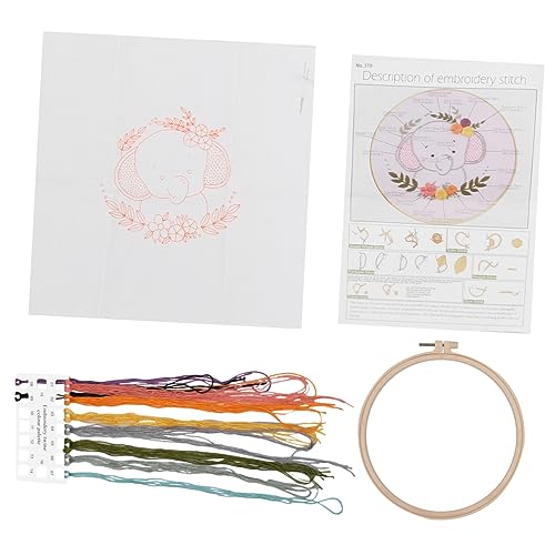HOMSFOU 1 Satz Anfänger Stickerei Diy Stickmaterialien mit Stickrahmen und Garn für Kreuzstich für Erwachsene und Anleitung für Kreative Projekte von HOMSFOU