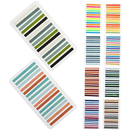 HOMSFOU 1 Satz Aufkleber Seitenmarkierungen Registerkarten Lesezeichen Klebrig Praktisch Transparent Lesen Farbe Index Schreibwaren Orange Textmarker Streifen Grünes Band Pastell 10 Stück von HOMSFOU