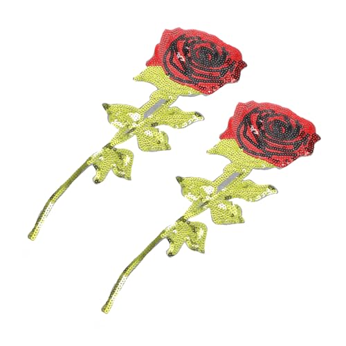 HOMSFOU 2 Stück Pailletten Rosen Patches Aufnäher für Kleidung Nähapplikation Selbstgemacht Bastelbedarf für Taschen und Hüte HOMSFOU 2 Stück Pailletten Rosen Patches Aufnäher für Kleidung Nähapplikation Selbstgemacht Bastelbedarf für Taschen und Hüte von HOMSFOU