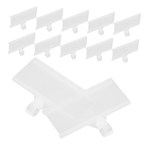 HOMSFOU 1 Satz Bar -label Ziehen Um Mülleimer Behälter Stapelbar Etikettenhalter Für Drahtregale Aufbewahrungsetikettenclips Clip-on-etiketten Plastik Transparent 20 Stück von HOMSFOU
