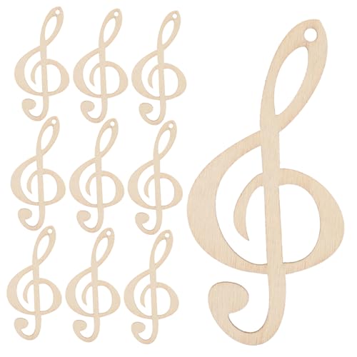 HOMSFOU 1 Satz Bemalten Notizen Holzscheiben Sammelalbum Basteln Hängend Verzierungen Für Die Kartenherstellung Lackierbar Musiknoten-holzscheibe Diy Liefert Beige 10 Stück von HOMSFOU