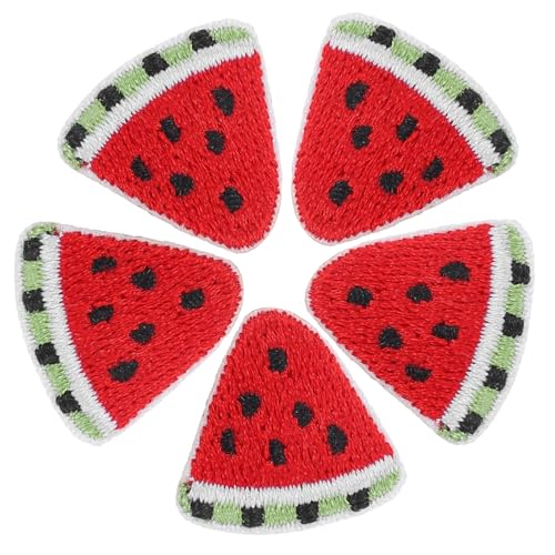 HOMSFOU 1 Satz Bestickter Stoffaufnäher Applikation Stickerei Wassermelonen Aufnäher Strass Applikation Aufnäher Für Kleidung Aufnäher Kleidungsaufnäher Stickerei 5 Stück von HOMSFOU