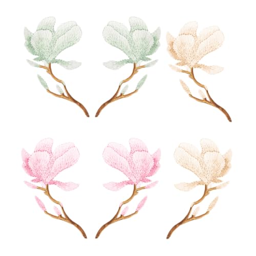 HOMSFOU 1 Satz Blumenförmige Stickapplikationen Für Diy Kleidung Bestickte Reparatur Patches Für Taschen Hüte Schuhe Und Socken Hochwertige Stoffaufnäher Für Kreative Projekte 6 Stück von HOMSFOU