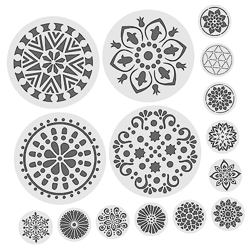 HOMSFOU 1 Satz Blumenmalerei Vorlage Mandala Zeichenschablonen Willkommenszahlen Vorlagen Malschablone Blumenschablone Wandmalerei Vorlage Blumenschablone Blumenschablone Das 24 Stück von HOMSFOU