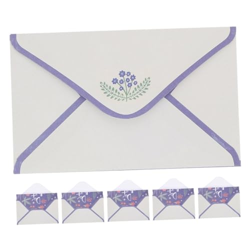 HOMSFOU 1 Satz Blumenumschlagset Tragbare Einladungsumschläge Festivalbedarf Brief Schreiben Leere Hochzeitsumschläge Tragbare Umschläge Briefumschläge Zarte Umschläge Papier Violett von HOMSFOU