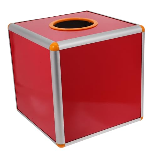 HOMSFOU 1 Satz -Box Briefkasten im Klassenzimmer Tombolatrommel Spendenboxen für Fundraising Tombola für Tickets Tombola-Eimer Tombola-Korb Kästen für Tombola-Tickets MDF rot von HOMSFOU