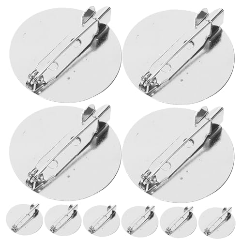 HOMSFOU 1 Satz Broschenmaterial Herstellung Schild Brosche Basis Geformt Tablett Broschennadeln Zum Basteln Brosche Schließt Stiftscheibe Verschlüsse Silver Metall 50 Stück HOMSFOU 1 Satz Broschenmaterial Herstellung Schild Brosche Basis Geformt Tablett Broschennadeln Zum Basteln Brosche Schließt Stiftscheibe Verschlüsse Silver Metall 50 Stück von HOMSFOU