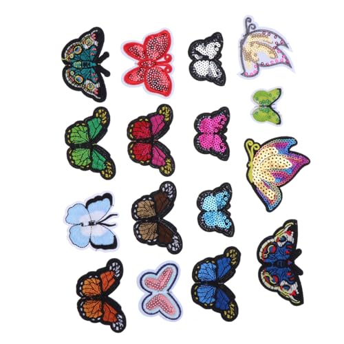 HOMSFOU 1 Satz Buntes Teiliges Schmetterlings Patch Zum Aufbügeln Stickerei Flicken Für Kleidung Taschen Hüte Und Diy Projekte Zum Dekorieren Und Reparieren Von Jeans Und Shirts 16 Stück HOMSFOU 1 Satz Buntes Teiliges Schmetterlings Patch Zum Aufbügeln Stickerei Flicken Für Kleidung Taschen Hüte Und Diy Projekte Zum Dekorieren Und Reparieren Von Jeans Und Shirts 16 Stück von HOMSFOU