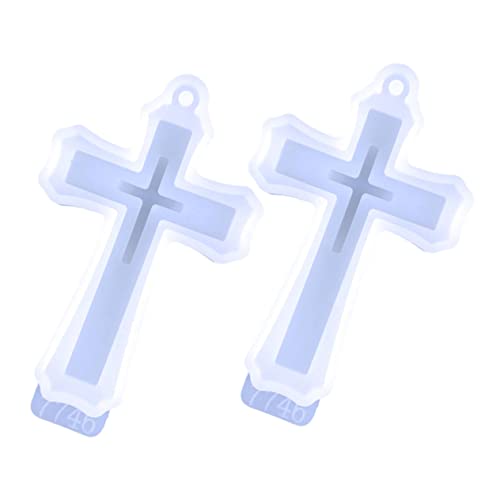 HOMSFOU 1 Satz Cross Anhängerform Kreuz Charme Kreuzen Diy Liefert Gießformen Aus Schmuckharz Kreuze Für Die Schmuckherstellung Handwerk Formenbau Kieselgel Weiß 2 Stück von HOMSFOU