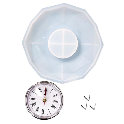 HOMSFOU 1 Satz DIY Silikonform für Polygonale Wanduhr Silberne Uhrzeiger Clips Langlebige Gießform Vielseitig Einsetzbar für Bastelprojekte und HOMSFOU 1 Satz DIY Silikonform für Polygonale Wanduhr Silberne Uhrzeiger Clips Langlebige Gießform Vielseitig Einsetzbar für Bastelprojekte und von HOMSFOU