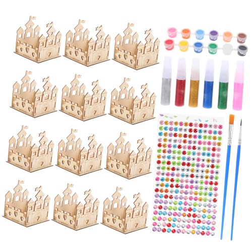HOMSFOU 1 Satz DIY-spaß Jungen Mädchen Alter Der Zelt Unvollendetes Burgspielzeug DIY-kreativität DIY-Projekt Fantasievolles Rollenspiel Holzschlossmodell Plastik von HOMSFOU