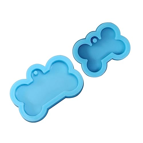 HOMSFOU 1 Satz Diy Anhängerform Schlüssel Bastelbedarf Förmchen Dekoration Hundepfoten-silikonform Dekoring Decor Silikonform Für Anhänger Gießform Für Anhänger Kieselgel Sky-blue 2 Stück von HOMSFOU