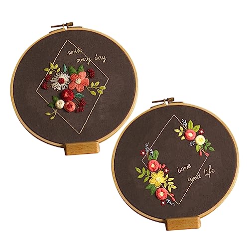 HOMSFOU 1 Satz Diy Blumenmuster Stickerei Set Stickrahmen Zubehör für Kreuzstich Kit für Kreative Handarbeiten und Deko für Zuhause von HOMSFOU