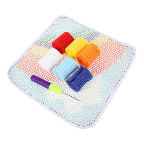 HOMSFOU 1 Satz Diy Knüpfteppich Kit Regenbogenfarben Handarbeit Teppichset für Anfänger Stickerei zur Heimdekoration Robustes Material für Langlebigen Gebrauch HOMSFOU 1 Satz Diy Knüpfteppich Kit Regenbogenfarben Handarbeit Teppichset für Anfänger Stickerei zur Heimdekoration Robustes Material für Langlebigen Gebrauch von HOMSFOU