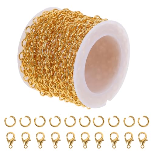 HOMSFOU 1 Satz Diy Schmuckherstellung Ketten Karabiner und Ringe für Armbänder und Fußkettchen Langlebigem Metall Gold für Kreative Projekte HOMSFOU 1 Satz Diy Schmuckherstellung Ketten Karabiner und Ringe für Armbänder und Fußkettchen Langlebigem Metall Gold für Kreative Projekte von HOMSFOU